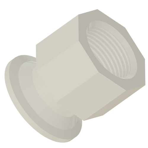 PP-natur ISO Clamp mit Gewindemuffenanschlu&szlig;